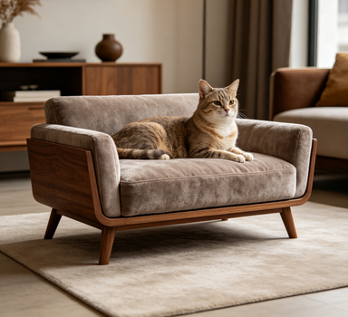 CloudHarbor Walnut Pet Sofa