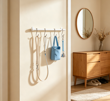 HarborPaw Entryway Leash Hook Rail